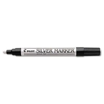 Pilot Creative Art & Crafts Marker, 4.5mm Brush Tip, Permanent, Silver PIL41800