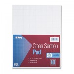 Tops Cross Section Pads w/10 Squares, 8 1/2 x 11, White, 50 Sheets TOP35101