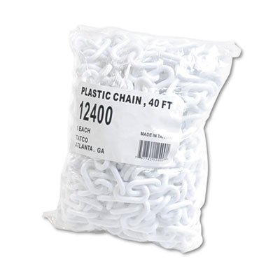 Tatco Crowd Control Stanchion Chain, Plastic, 40ft, White TCO12400