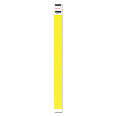 Advantus Crowd Management Wristband, Sequential Numbers, 9 3/4 x 3/4, Neon Yellow,500/PK AVT91123