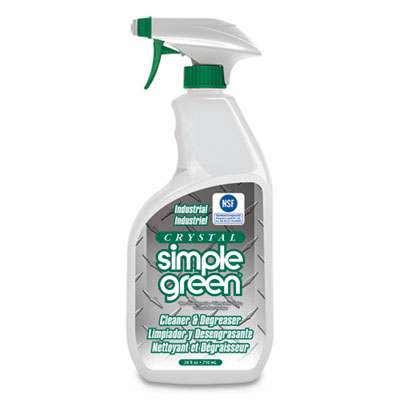 Simple Green 0610001219024 Crystal Industrial Cleaner/Degreaser, 24 oz Spray Bottle, 12/Carton SMP19024