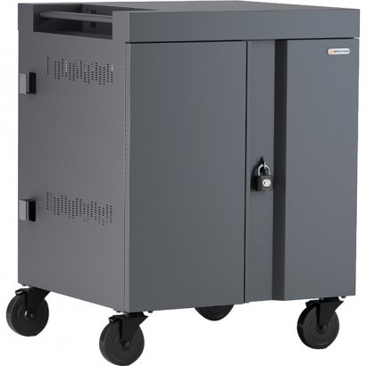 Bretford CUBE Cart AC for up to 32 Devices w/Back Panel, Charcoal Paint TVC32PAC-CKWL