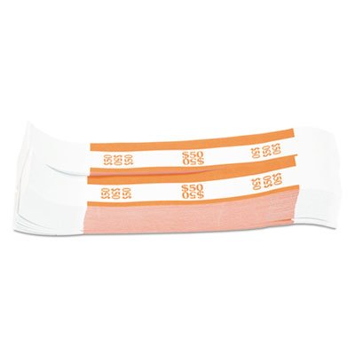 216070B16 Currency Straps, Orange, $50 in Dollar Bills, 1000 Bands/Pack CTX400050