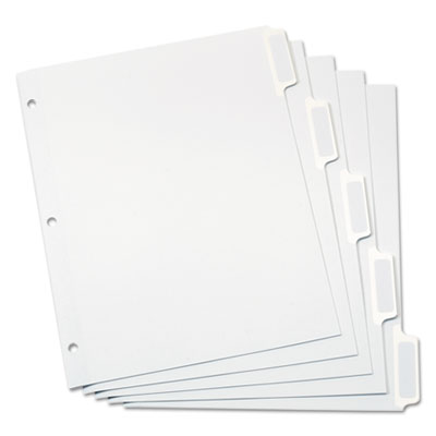 Oxford 11314EE Custom Label Tab Dividers with Self-Adhesive Tab Labels, 5-Tab, 11 x 8.5, White, 25 Sets