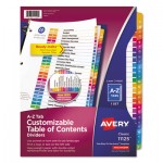 Avery Customizable TOC Ready Index Multicolor Dividers, 26-Tab, Letter AVE11125