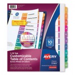 Avery Customizable TOC Ready Index Multicolor Dividers, 10-Tab, Letter AVE11165