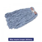 F517-00 Cut-End Blend Mop Head, Cotton/Synthetic, Blue, 20 oz, 1-in. Headband, 12/Carton RCPF51712BLU