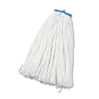 UNS 724R Cut-End Lie-Flat Wet Mop Head, Rayon, 24oz, White, 12/Carton BWK724RCT