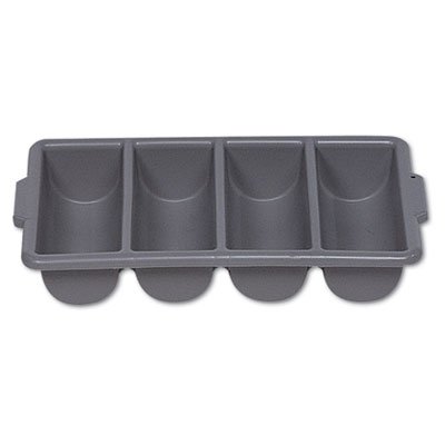 RCP 3362 GRA Cutlery Bin, 4 Compartments, Plastic, Gray RCP3362GRA