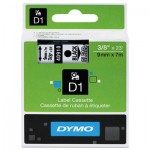 DYMO D1 Polyester High-Performance Removable Label Tape, 3/8in x 23ft, Black on Clear DYM40910