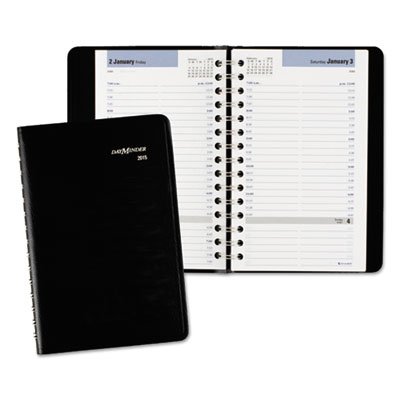 DayMinder Daily Appointment Book, 4 7/8 x 8, Black, 2016 AAGG10000