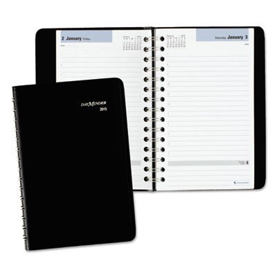 DayMinder Daily Appointment Book, 4 7/8 x 8, Black, 2016 AAGSK4400
