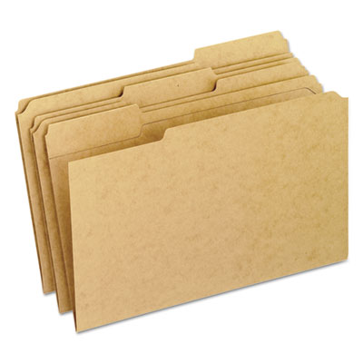 Pendaflex RK153 1/3 Dark Kraft File Folders with Double-Ply Top, 1/3-Cut Tabs, Legal Size, Kraft, 100