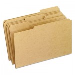 Pendaflex RK153 1/3 Dark Kraft File Folders with Double-Ply Top, 1/3-Cut Tabs, Legal Size, Kraft, 100