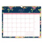 Blue Sky Day Designer Academic Year Wall Calendar, 15 x 12, Navy/Floral, 2021-2022 BLS107934