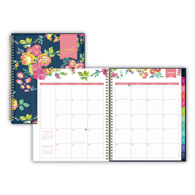 Blue Sky BLS103617 Day Designer CYO Weekly/Monthly Planner, 8 1/2 x 11, Navy/Floral, 2020 BLS103617
