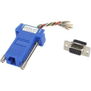 Black Box DB9 Colored Modular Adapter (Unassembled), Female to RJ-45, 8-Wire, Blue FA4509F-BL