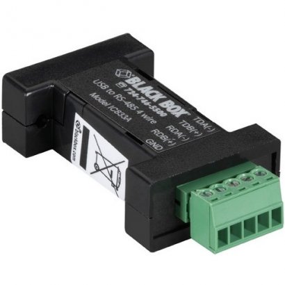 Black Box DB9 Mini Converter (USB to Serial), USB/RS-485 (4-wire, Terminal Block) IC833A