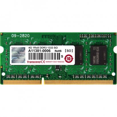 Transcend DDR3 1333 SO-DIMM 4GB 9-9-9 1Rx8 TS512MSK64V3H