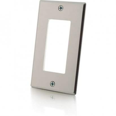 C2G Decora Compatible Cutout Single Gang Wall Plate - Aluminum 41332