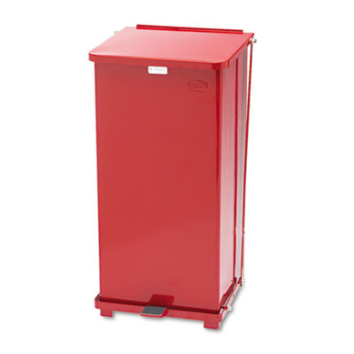 Rubbermaid Commercial FGST24EPLRD Defenders Biohazard Step Can, Square, Steel, 13 gal, Red RCPST24EPLRD