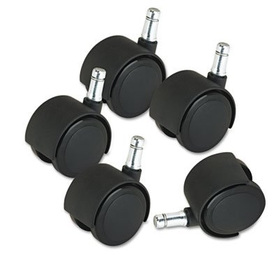 Master Caster Deluxe Duet Casters, Nylon, B and K Stems, 110 lbs./Caster, 5/Set MAS23622