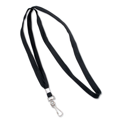 Advantus Deluxe Lanyards, J-Hook Style, 36" Long, Black, 24/Box AVT75424