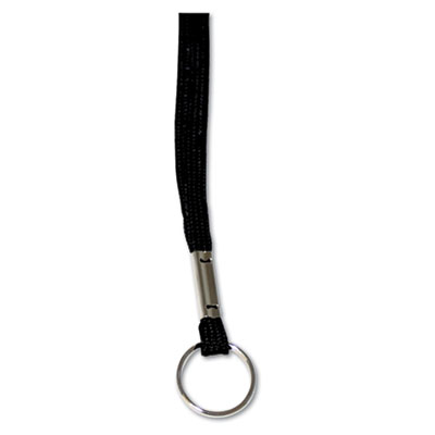 Advantus Deluxe Lanyards, Ring Style, 36" Long, Black, 24/Box AVT75423