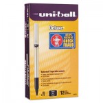 Uni-Ball Deluxe Roller Ball Stick Waterproof Pen, Black Ink, Fine, Dozen SAN60052