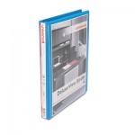 UNV20703 Deluxe Round Ring View Binder, 1/2" Capacity, Light Blue UNV20703