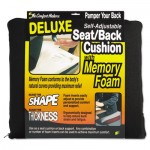 Master Caster Deluxe Seat/Back Cushion w/Memory Foam, 17w x 2 3/4d x 17 1/2h, Black MAS91061