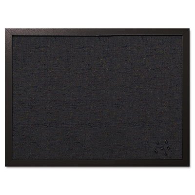 MasterVision Designer Fabric Bulletin Board, 24X18, Black Fabric/Black Frame BVCFB0471168