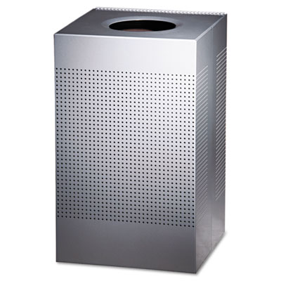 Rubbermaid Commercial FGSC18EPLSM Designer Line Silhouettes Receptacle, Steel, 20 gal, Silver Metallic RCPSC18EPLSM