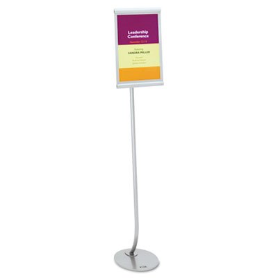 Quartet Designer Sign Stand, Steel, 11 x 17, Silver QRT7922