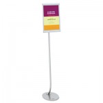 Quartet Designer Sign Stand, Steel, 11 x 17, Silver QRT7922