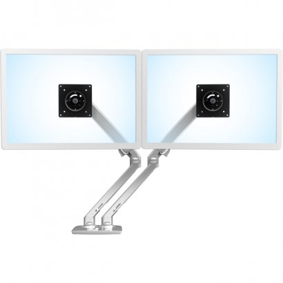 Ergotron Desk Dual Monitor Arm (Polished Aluminum) Two-Monitor Mount 45-496-026