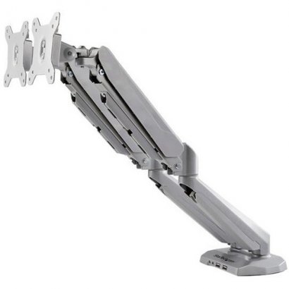 StarTech.com Desk Mount Dual Monitor Arm with USB & Audio ARMSLIMDUOS