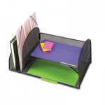 Safco Desk Organizer, Two Vertical/Two Horizontal Sections, 17 x 10 3/4 x 7 3/4, Black SAF3264BL