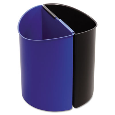 Safco Desk-Side Recycling Receptacle, 3 gal, Black/Blue SAF9927BB
