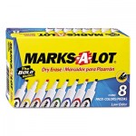 Marks-A-Lot Desk Style Dry Erase Markers, Chisel Tip, Assorted, 8/Set AVE24411
