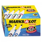 Marks-A-Lot Desk Style Dry Erase Markers, Chisel Tip, Assorted, 24/Pack AVE98188