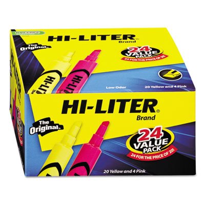 HI-LITER Desk Style Highlighter, Chisel, Assorted Colors, 24/Pack AVE98189