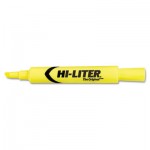 HI-LITER Desk Style Highlighter, Chisel Tip, Fluorescent Yellow Ink, Dozen AVE24000