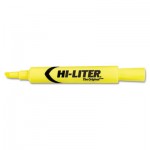 HI-LITER Desk Style Highlighter, Chisel Tip, Fluorescent Yellow Ink, Dozen AVE24000