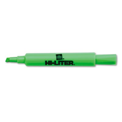 HI-LITER Desk Style Highlighter, Chisel Tip, Fluorescent Green Ink, Dozen AVE24020