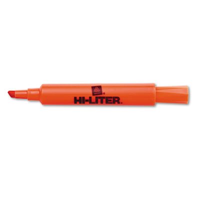 HI-LITER Desk Style Highlighter, Chisel Tip, Fluorescent Orange Ink, Dozen AVE24050