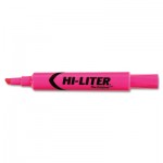 HI-LITER Desk Style Highlighter, Chisel Tip, Fluorescent Pink Ink, Dozen AVE24010
