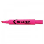 HI-LITER Desk Style Highlighter, Chisel Tip, Fluorescent Pink Ink, Dozen AVE24010