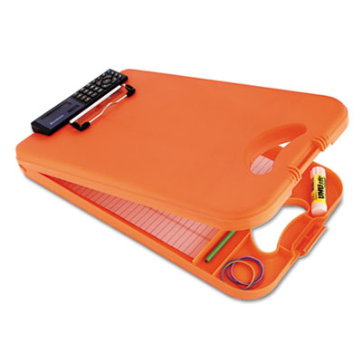 Saunders DeskMate II w/Calculator, 1/2" Clip Cap, 8 1/2 x 12 Sheets, Hi-Vis Orange SAU00543