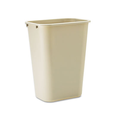 Rubbermaid Commercial FG295700BEIG Deskside Plastic Wastebasket, Rectangular, 10.25 gal, Beige RCP295700BG